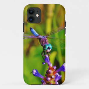 Rainbow Dragonfly and flower iPhone 11 Case