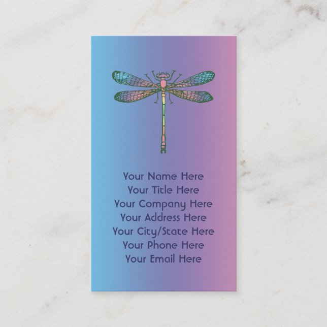 Rainbow Dragonfly Business Card (Front)