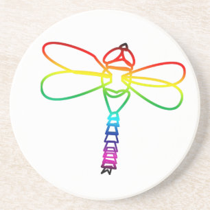 Rainbow Dragonfly Coaster