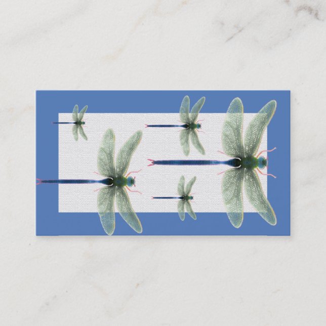 Rainbow Dragonfly Customisable Business Cards (Front)