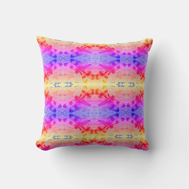 rainbow dragonfly pattern solid blue back cushion (Front)