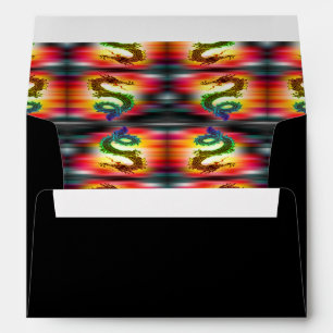 Rainbow dragons abstract envelope