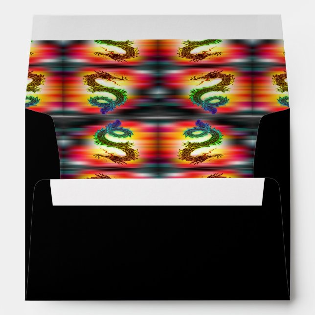 Rainbow dragons abstract envelope (Back (Bottom))