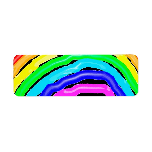 Rainbow drawn return address label (Front)