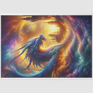 Rainbow Dream Dragon Ethereal Fantasy Decoupage Tissue Paper