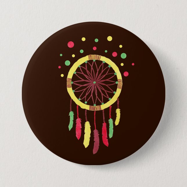 Rainbow Dreamcatcher 7.5 Cm Round Badge (Front)