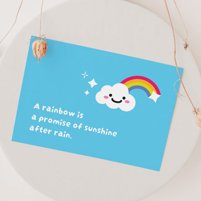 Rainbow Dreams in a Cloudy Sky Postcard (A rainbow is a promise of sunshine after rain)