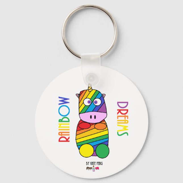 Rainbow dreams Moosicorns Key Ring (Front)