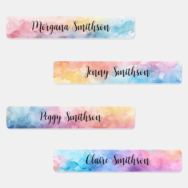 Rainbow Dreamy Abstract Pastels Name Calligraphy (Group)