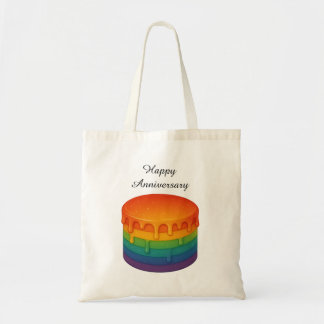 Rainbow Drip Cake - Happy Anniversary Tote Bag