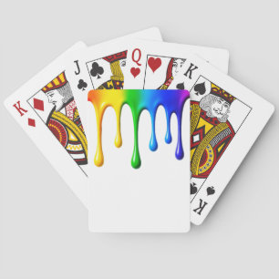 Rainbow Drip Splash Playing Cards