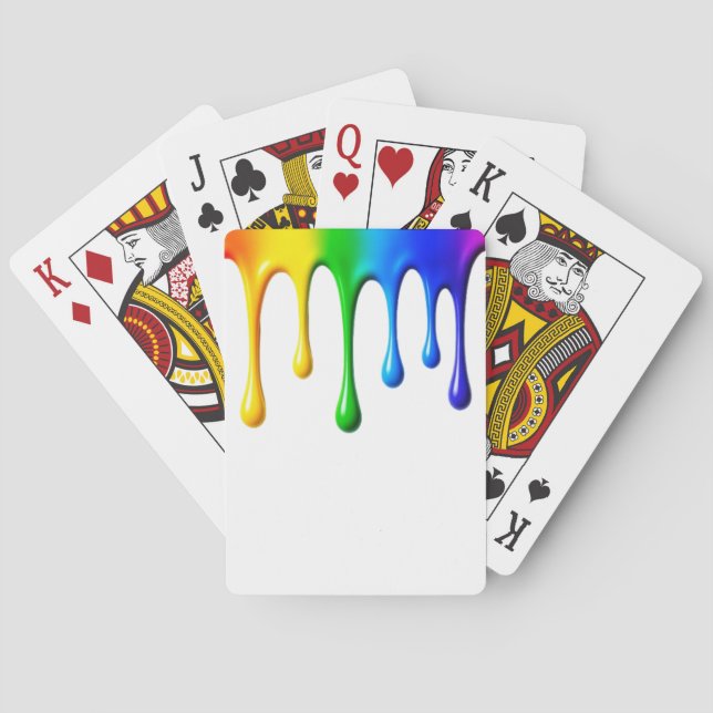 Rainbow Drip Splash Playing Cards (Back)