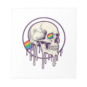 Rainbow Dripping Skull Vintage Engraving Design_1 Notepad