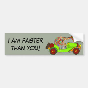 Rainbow Driving Fast Bumper Sticker