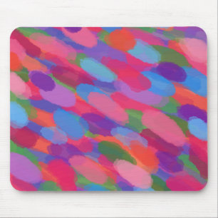Rainbow Droplets Colourful Abstract Pattern Mouse Pad