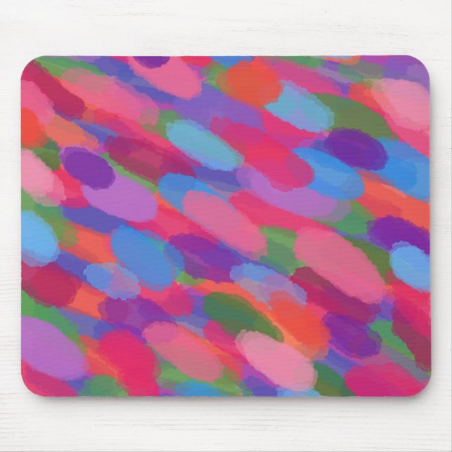 Rainbow Droplets Colourful Abstract Pattern Mouse Pad (Front)