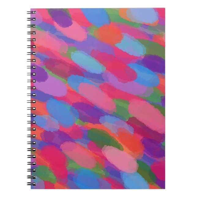 Rainbow Droplets Colourful Abstract Pattern Notebook (Front)