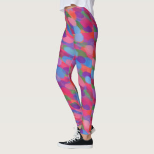 Rainbow Droplets Colourful Print Leggings