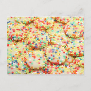 Rainbow Drops White Chocolate Candy Postcard