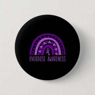 Rainbow Drug Addiction Recovery Purple Ribbon 1 6 Cm Round Badge