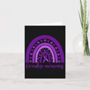 Rainbow Drug Addiction Recovery Purple Ribbon 2  Card