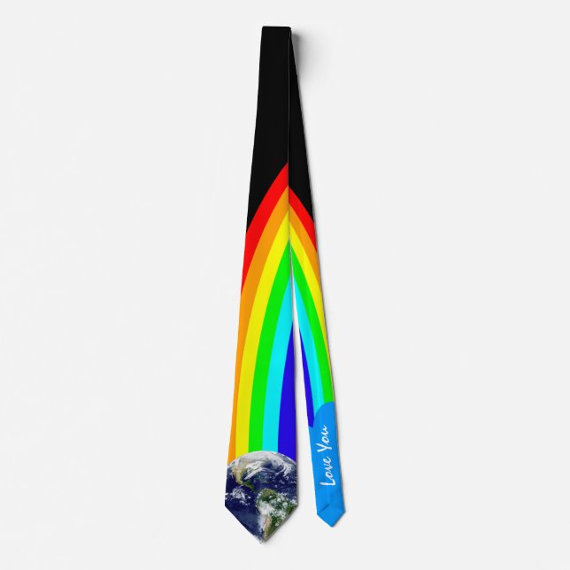 Rainbow, Earth & Love You /plannet & equality Tie (Front)