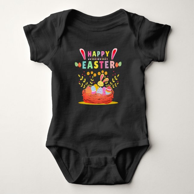 Rainbow Easter Bunny - Easter Baby Bodysuit (Front)