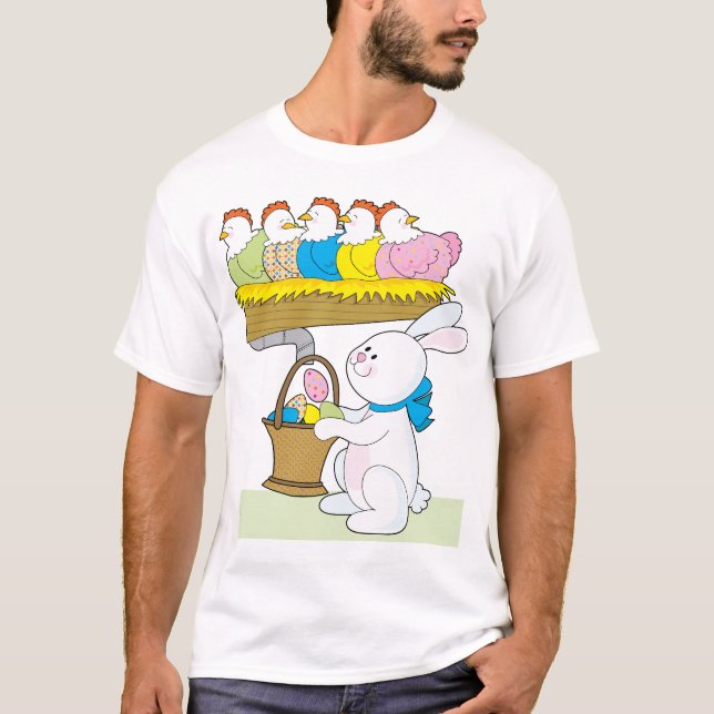 Rainbow Easter Chickens T-Shirt (Front)