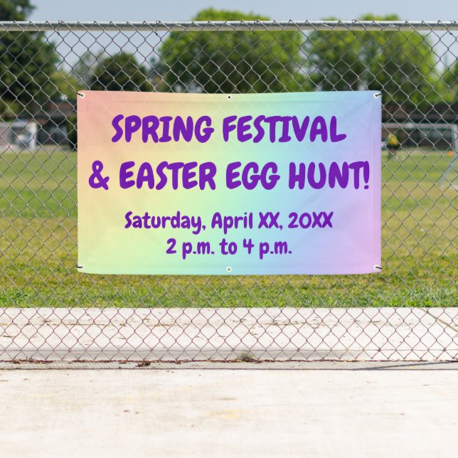 Rainbow Easter Egg Hunt Banner (Insitu)