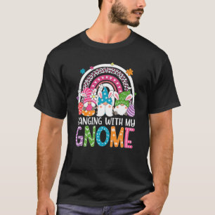 Rainbow Easter Gnome Hanging With My Gnomies Bunny T-Shirt
