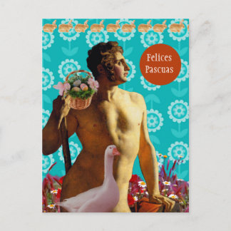 Rainbow Easter Holiday Postcard