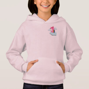 Rainbow-Eating Cartoon Unicorn Kids Zip Hoodie