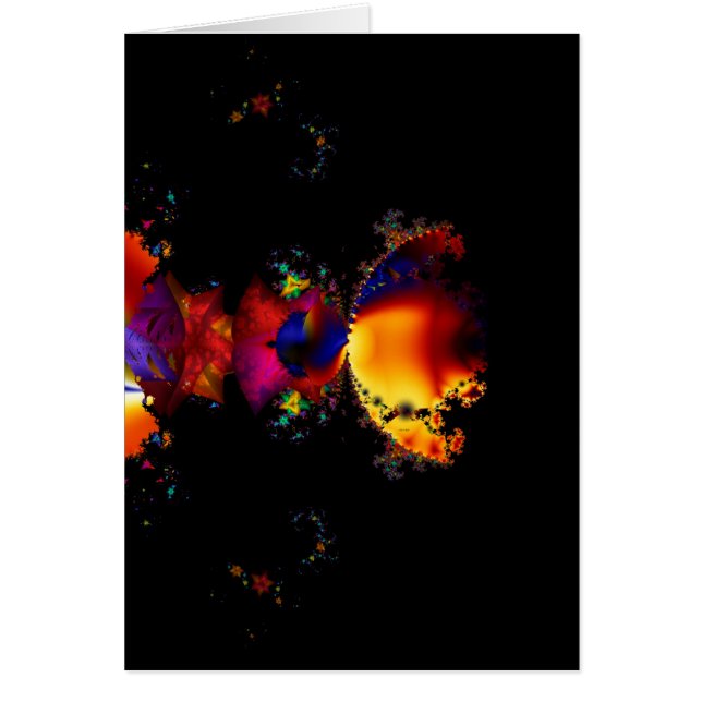 Rainbow Eclipse Fractal Art Card (Front)