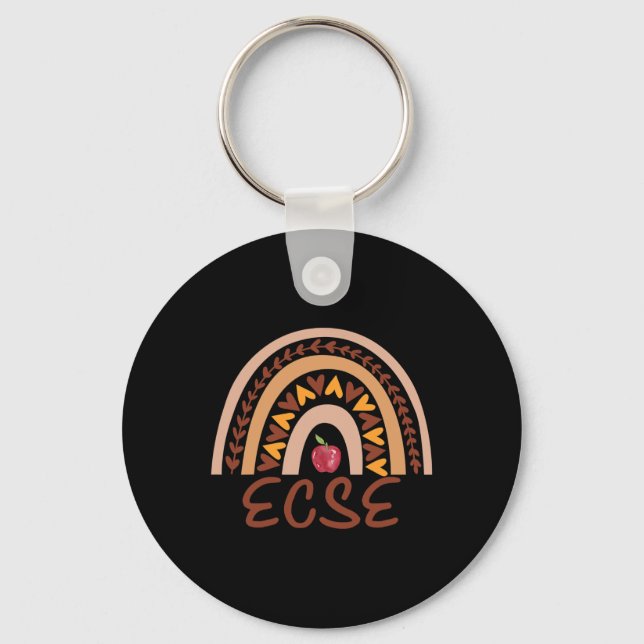 Rainbow ECSE Team Back to School Appreciation Fall Key Ring (Front)
