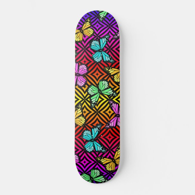 Rainbow ED Butterflies Skateboard (Front)