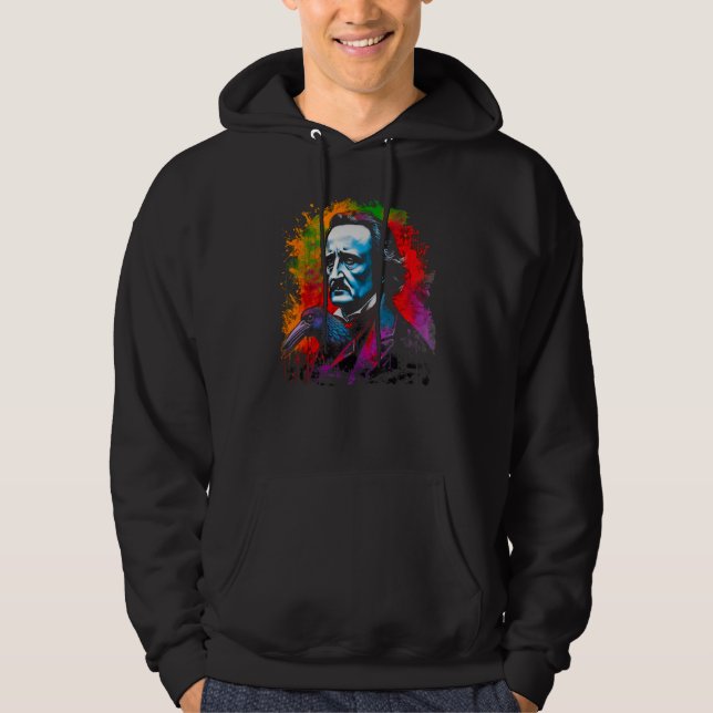 Rainbow Edgar Allan Poe Hoodie (Front)