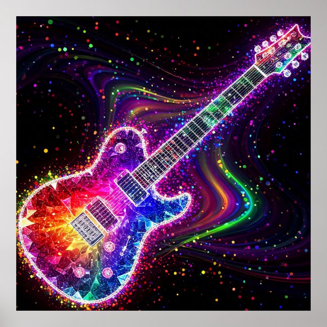 🎸 Rainbow Electric Guitar For Music Lovers Decor (Front)