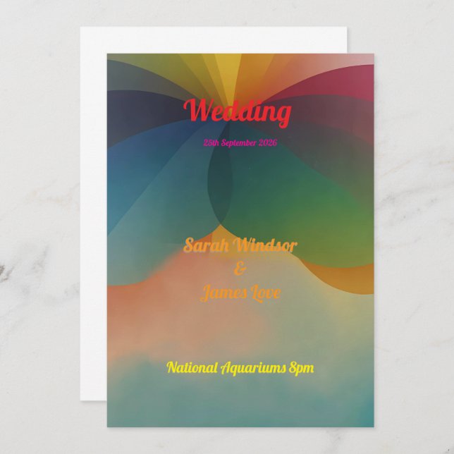 Rainbow Elegance: A Mystical Wedding  Invitation (Front/Back)