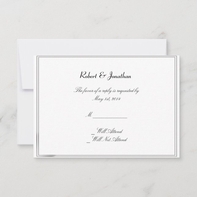 Rainbow Elegance Groom Wedding Response Card (Front)