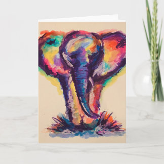 Rainbow Elephant Card