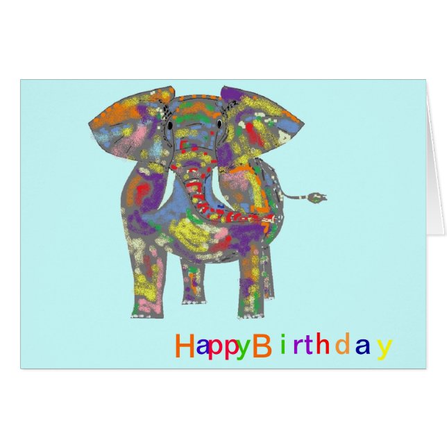 Rainbow Elephant, colourful design,for anyone. (Front Horizontal)