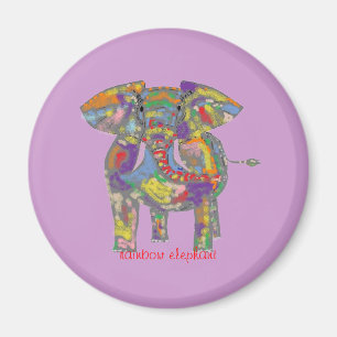 Rainbow Elephant Magnet