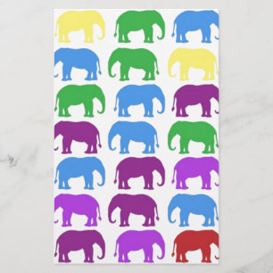 Rainbow Elephants Classy Designer Stationery