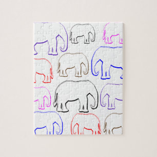 rainbow elephants jigsaw puzzle