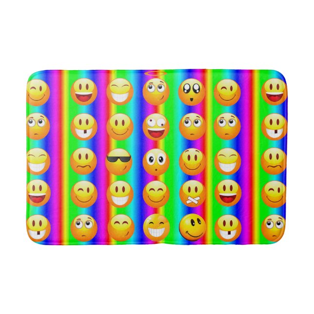 rainbow emoji bathroom bathmat bath mat (Front)