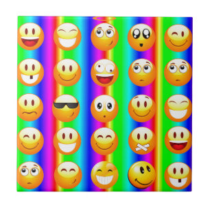 rainbow emoji ceramic tile