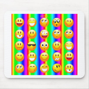rainbow emoji mouse pad