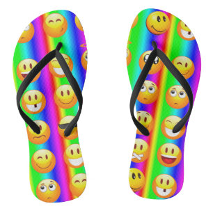 rainbow emoji shoes sandals flip flops