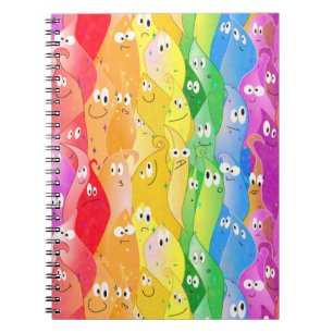 Rainbow Emoting Blob Cute Monsters in Pride Colour Notebook