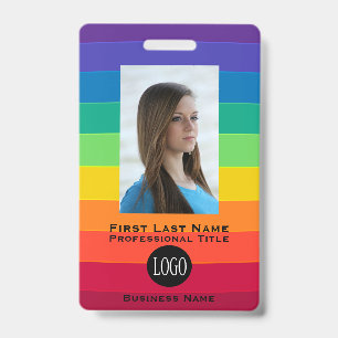 Rainbow Employee Name Tags ID Badges Tag Badge